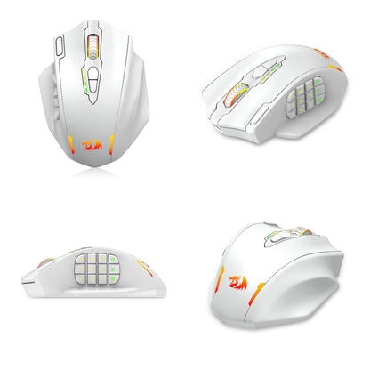 Mouse da gaming Redragon M913 16000 DPI cablato e wireless 2.4Ghz RGB ottico, 16 pulsanti programmabili, mouse nero/bianco