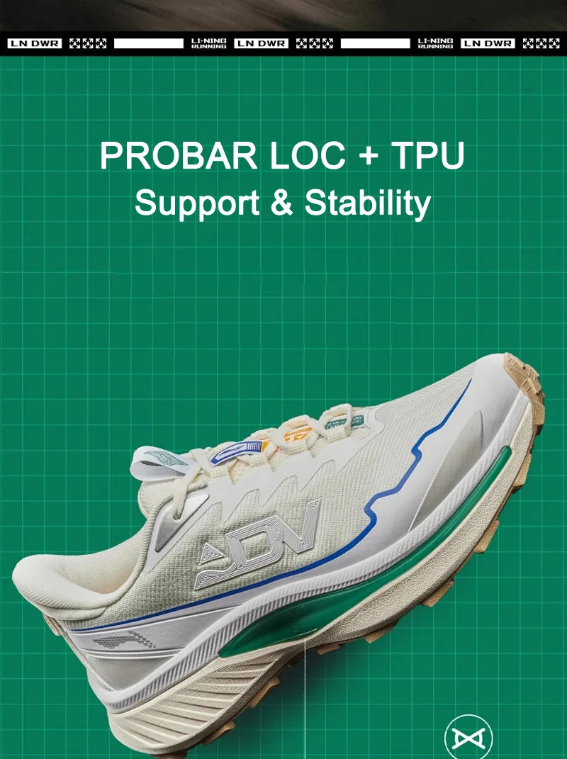 Li-Ning Women's BEN XIAO Trail Running Shoes LN DWR Water Repellent Breathable Support Stable LiNing Mountain Sneakers ARNV016