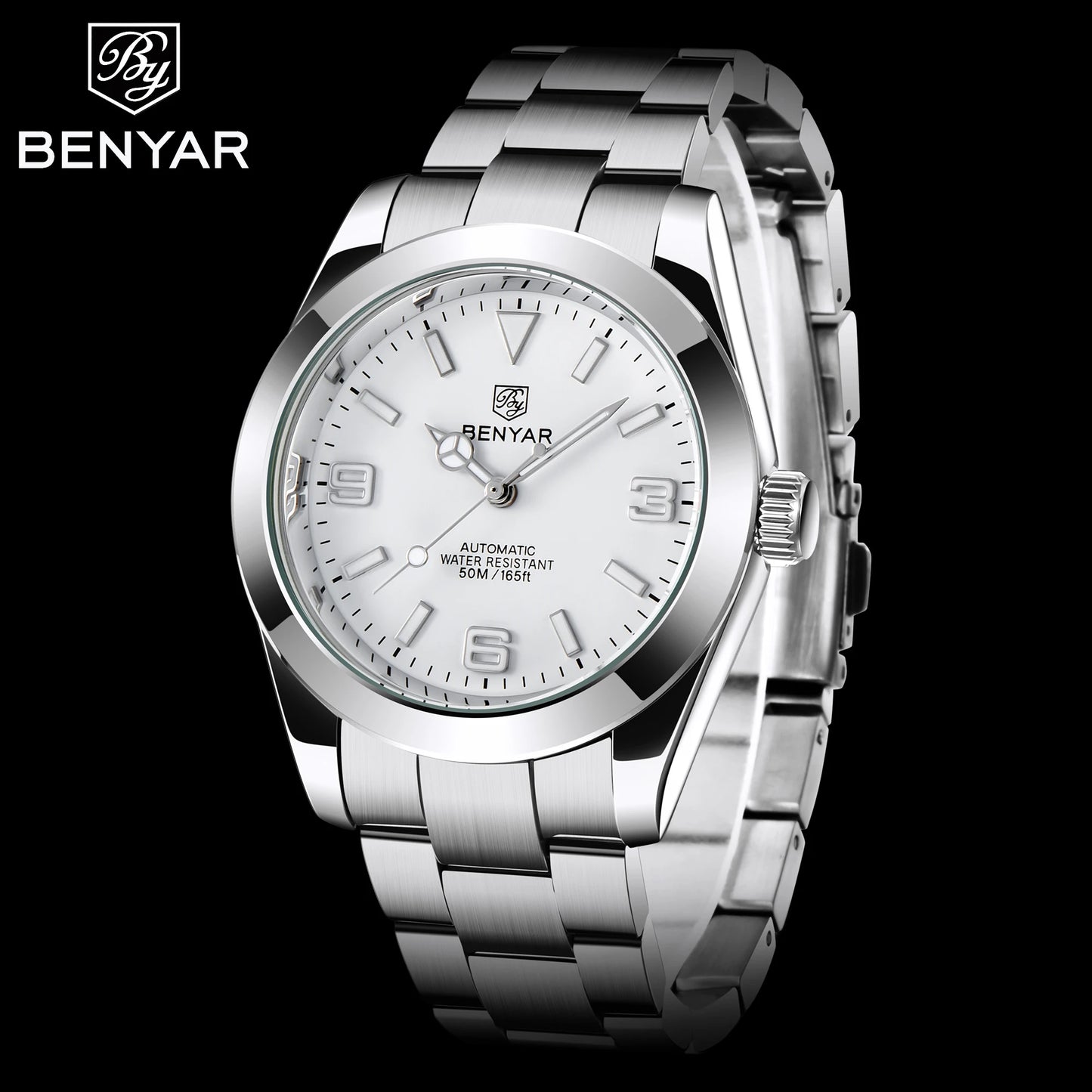 BENYAR 2025 Novo Relógio Mecânico Automático para Homem, Estilo Business e Desportivo, Relógio Masculino de Luxo, 50M à Prova de Água