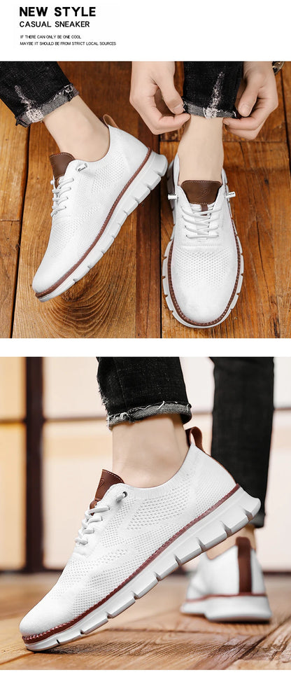 New men's large-sized casual shoes - Fly-Weave mesh breathable sports shoes, lightweight and slip-resistant men's shoes
