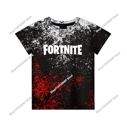 T-shirt de manga curta Fortnites com impressão 3D, estampado cartoon de jogo Battle Royale, roupa para adultos e crianças, T-shirt infantil estilo Harajuku