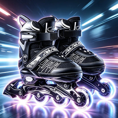Inline Skates boy black Adjustable Size pink girl Children Sports Rollerblades High Speed new LED Light Up Professional