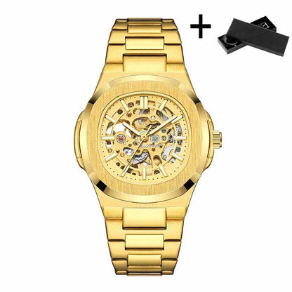 Hollow Out Men's Mechanical Wrist Watches Skeleton Design Luxury Full Automatic Man Watch relogio