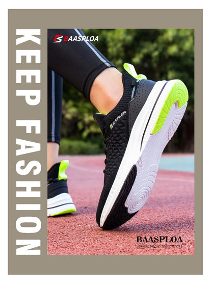 Baasploa Men Running Shoes New Breathable Mesh Sport Sneakers Plus Size 41-48 Male Classic Casual shoes Non-slip Outdoor Comfort