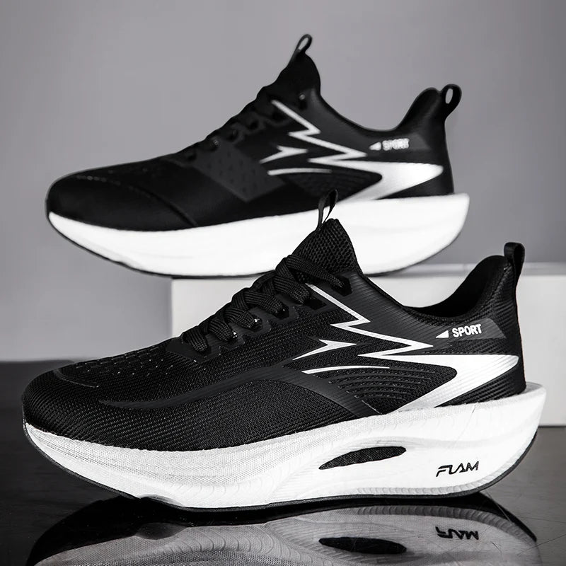 Marathon Men Sports Running Shoes Carbon Board Air Cushion Breathable Lightweight Women's Comfortable Athletic Nonskid Sneakers