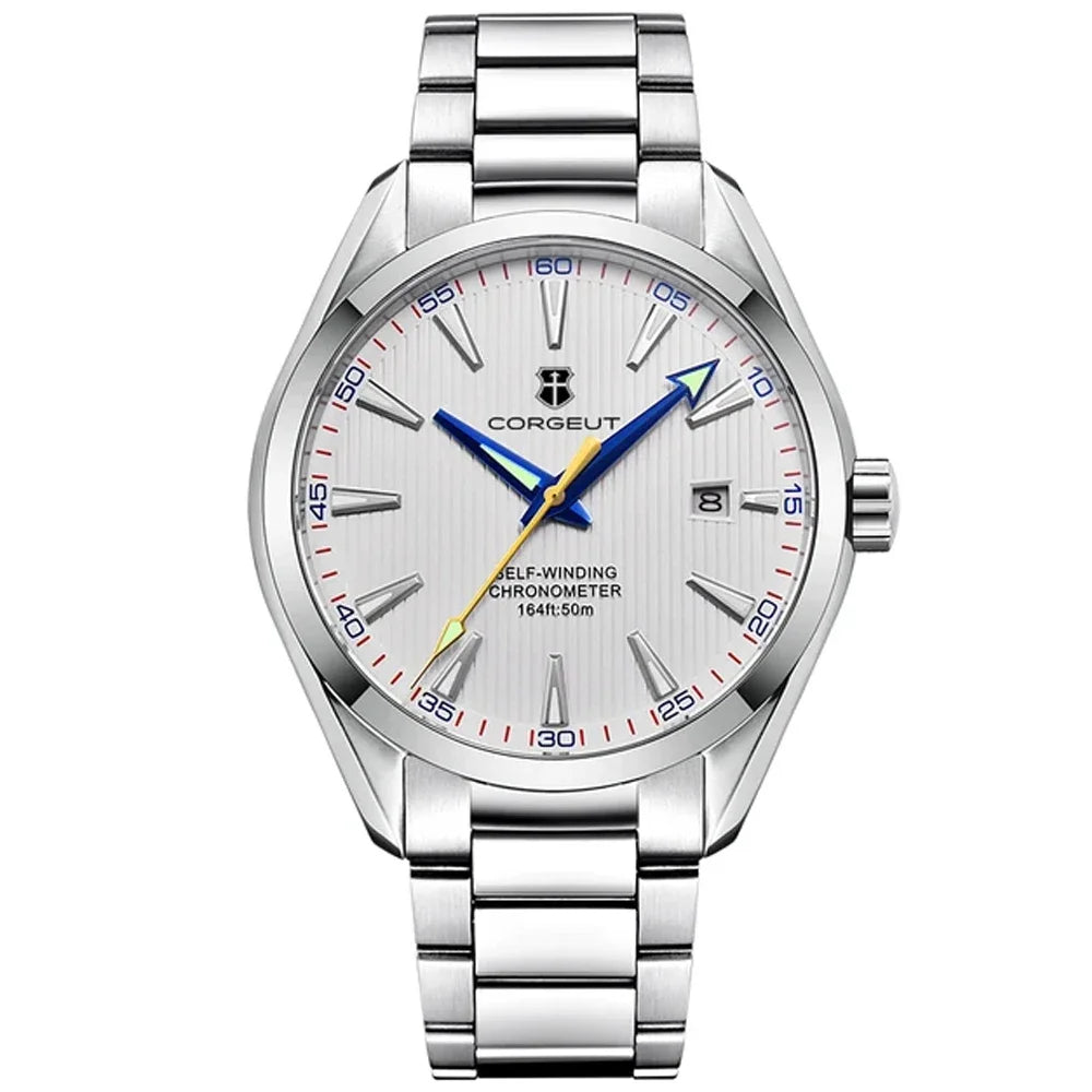 Relógio masculino Corgeut 41mm Luxury NH35 Movt Man Sport Clock automático, relógio de pulso mecânico, safira, bracelete em aço, para homem