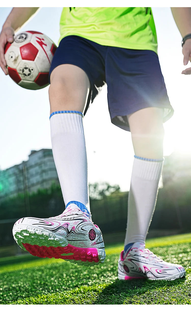 Kids Youth Soccer Cleats Football Shoes Men Non Slip Breathable Lightweight Training Sneakers Boys Children Football Match Boots