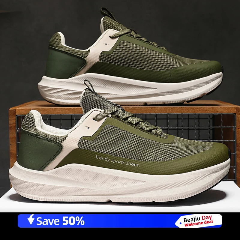 Men Running Shoes Marathon Speciality Sports Breathable Lightweight Women's Comfortable Nonskid Leisure Sneakers Plus Size 38-46