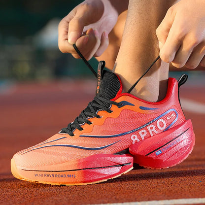 New Men's Carbon Plate Sneakers Outdoor Soft Sole Mesh Sports Shoes Running Shoes Light Anti-Slip Casual Couple Tennis Shoes