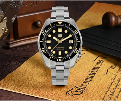 San Martin Design 44mm Men Diver Watch MM300 Sport Steel Vintage NH35 Automatic Mechanical Sapphire Waterproof 300M Lum SN0087