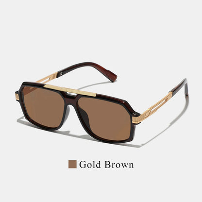 Ruiao Double-Bridge Pilot Sunglasses UV400 Fashion Gradient Shades Metal Frame Unisex Sun Glasses for Men And Women Driving