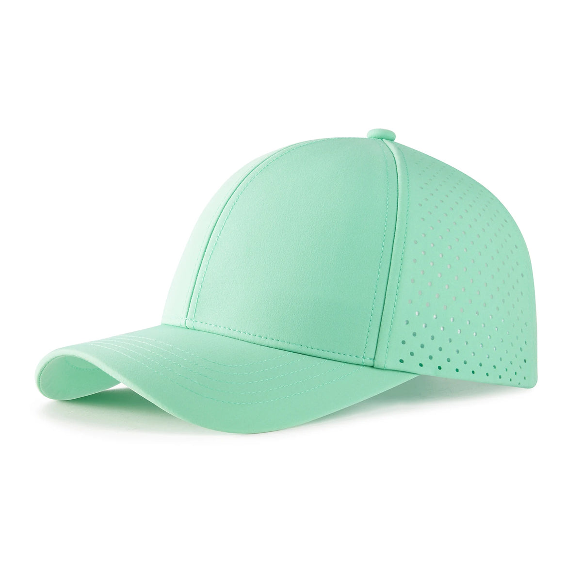 Casquette de baseball pour homme VOBOOM à séchage rapide, en maille découpée au laser, à visière incurvée et fermeture à pression, pour le sport en plein air, la course à pied et les voyages, couleur noire