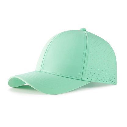 Casquette de baseball pour homme VOBOOM à séchage rapide, en maille découpée au laser, à visière incurvée et fermeture à pression, pour le sport en plein air, la course à pied et les voyages, couleur noire