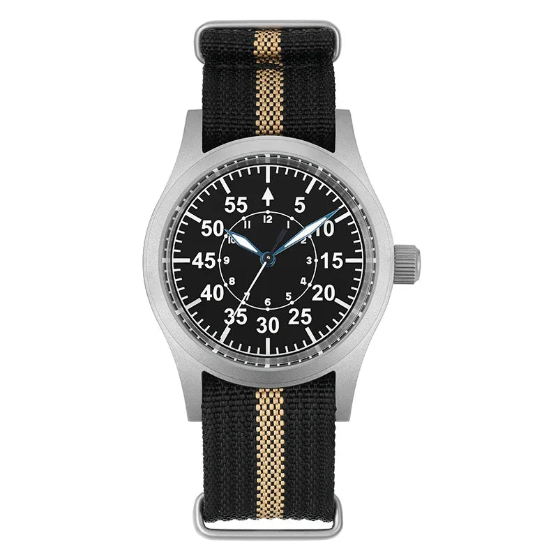 Militado ML05 Military Watch VH31 Sweep Quartz Movement Top Hat Domed Sapphire Crystal Vintage Watch 100m Waterproof Mens Watch