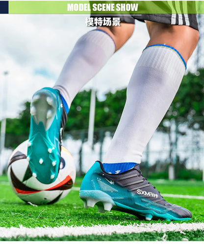 Double Star Adult Youth AG Soccer Cleats Non Slip Durable Artificial Natural Grass Football Shoes for Training Match Men Women