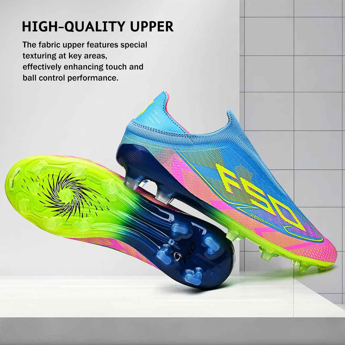 AG/FG Firm Ground Soccer Cleats for Men Women Kids Youth PU Fabric Rubber Sole Non-Slip Wear-Resistant Training Boots