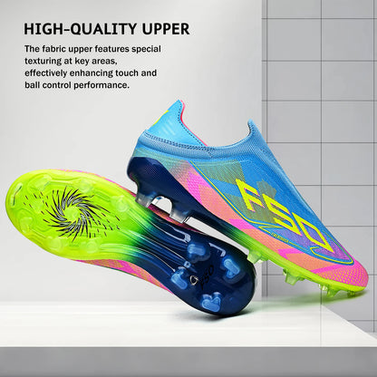AG/FG Firm Ground Soccer Cleats for Men Women Kids Youth PU Fabric Rubber Sole Non-Slip Wear-Resistant Training Boots