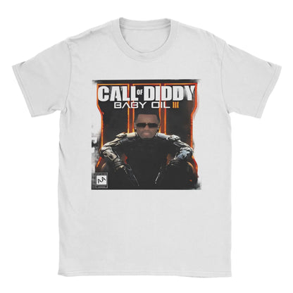 Pánské tričko Call of Diddy Party Brainrot Sigma, humorné tričko ze 100% bavlny, krátký rukáv, tričko s kulatým výstřihem, klasické oblečení