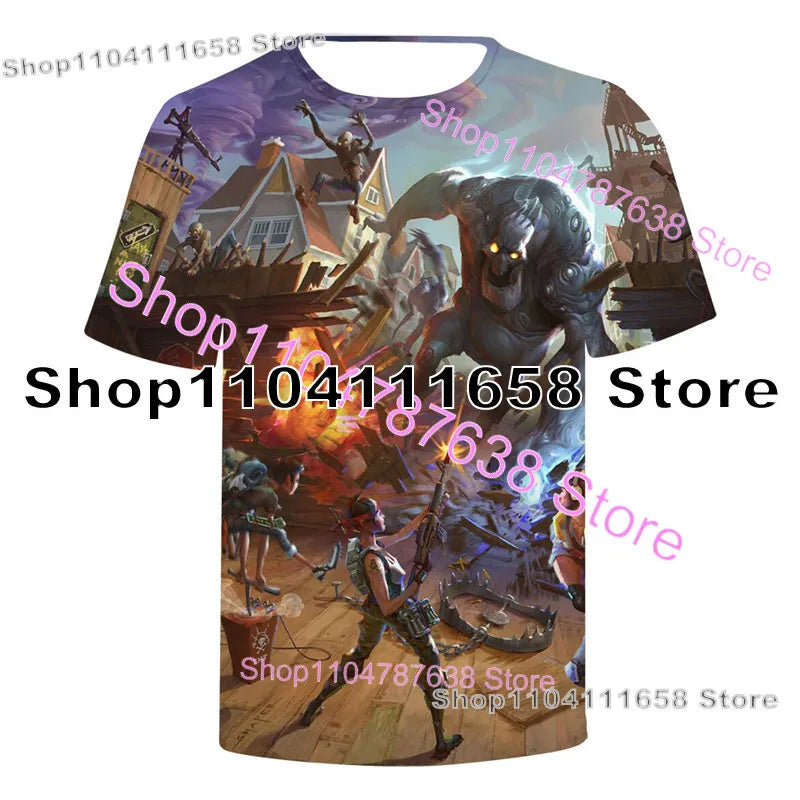 Summer T-shirt Raven Ultima Knight F-Fortnite T Shirt 3D Print Banana Peely Men's Tee Battle Royale Game Tops Birthday Gifts