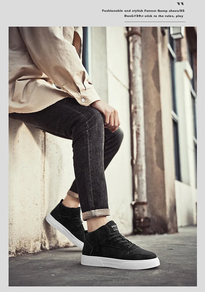 Men's Skateboarding Shoes 48 High Top Casual Sneakers Breathable Street Shoes Flats Shoes Lace UP Walking Shoes Chaussure Homme