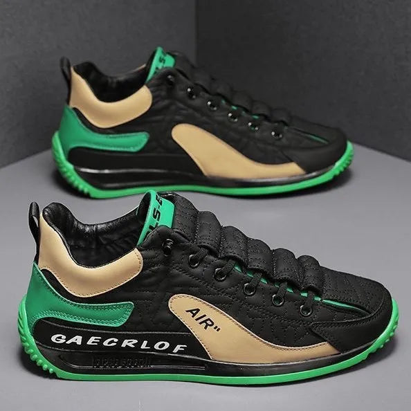Men's Casual Sports Shoes Breathable Comfortable Flat Heel Low Cut Lace up Leather Upgraded Version of the Classic AGAM Shoe