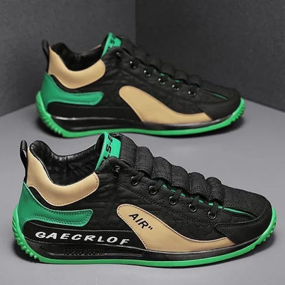 Men's Casual Sports Shoes Breathable Comfortable Flat Heel Low Cut Lace up Leather Upgraded Version of the Classic AGAM Shoe
