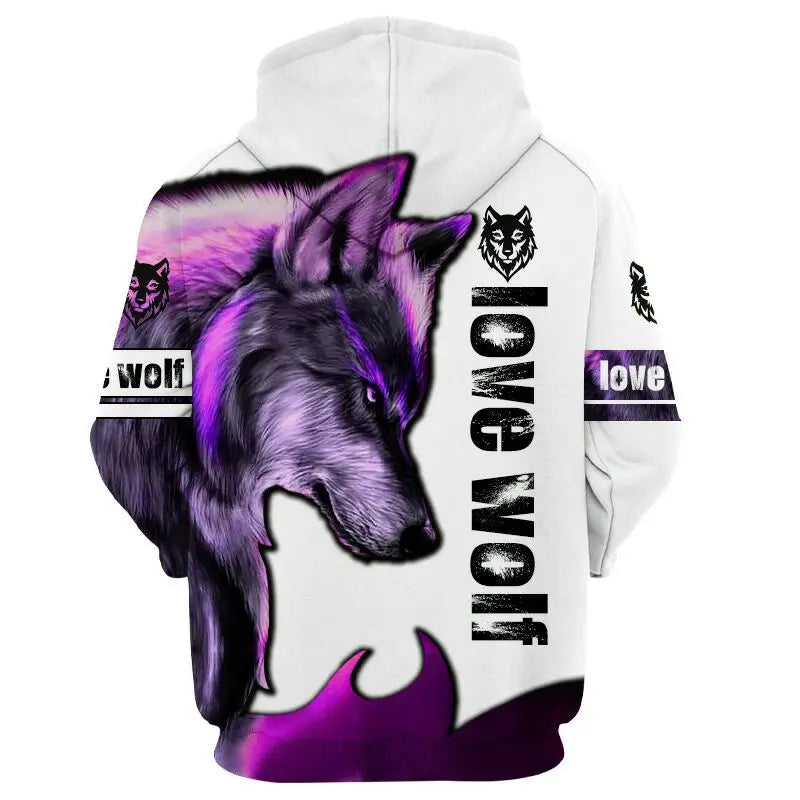 Fashion Autumn lion,wolf Hoodies White Tiger Skin 3D All Over Printed Mens Sweatshirt Unisex Pullover Casual Jacket