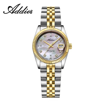 ADDIES New Luxury Women's Watches 28mm Sapphire Glass 50m Waterproof 316L Stainless Steel Business Quartz Wristwatch For Woman