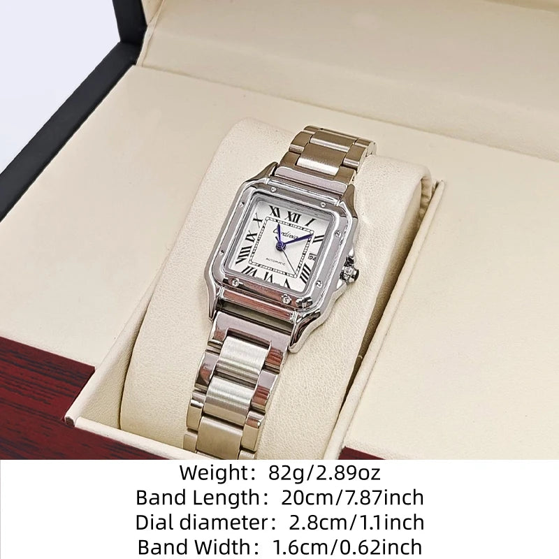 New Style Light Luxury Small Square Women's Watch, High-End Women's Watch with a Stylish Design, Luxurious, Fashionable, Casual, Simple, Compact, Trendy Watch for Female Students, European and American Style Quartz Wristwatch