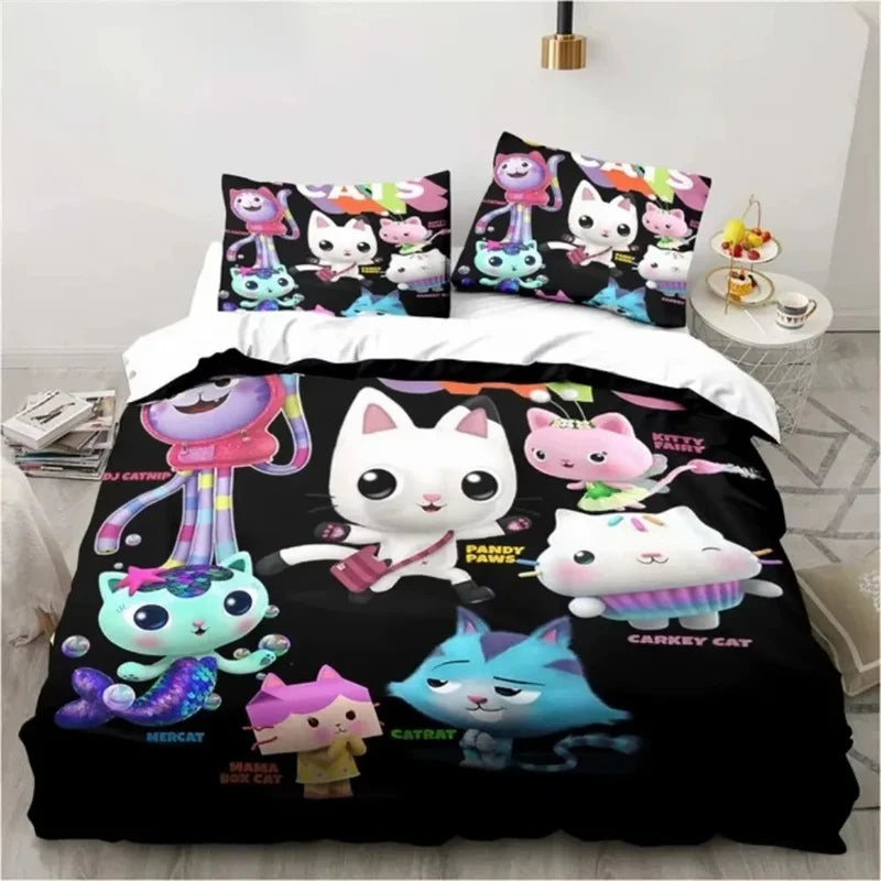 Gabbys Doll house 3D Printed Duvet Case Pillowcase Bedding Set Twin Full King for Kids Adults Bedroom