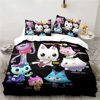 Gabbys Doll house 3D Printed Duvet Case Pillowcase Bedding Set Twin Full King for Kids Adults Bedroom