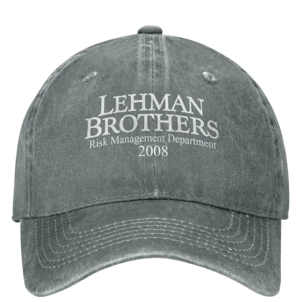 Lehman Brothers Risk Management 2008 Baseball Cap Bank Bankruptcy Trucker Hat Tennis Skate Snapback Cap Women Baseball Caps