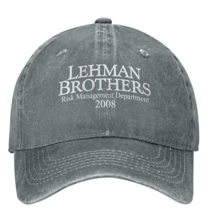 Lehman Brothers Risk Management 2008 Baseball Cap Bank Bankruptcy Trucker Hat Tennis Skate Snapback Cap Women Baseball Caps