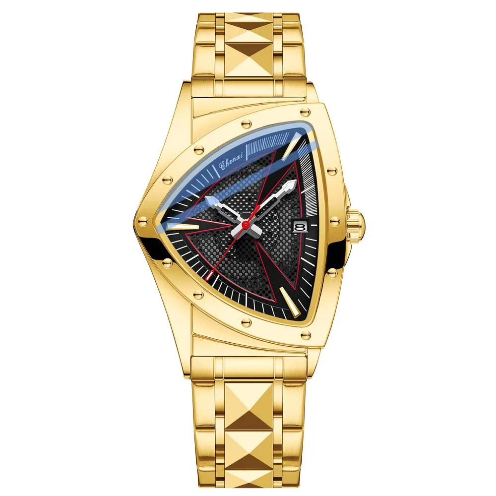 CHENXI Fashion Men's Watch Quartz Wristwatch Casual Hollow Triangle Watch Luxury Men's Gift Clock  Relojes Para