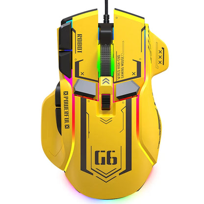 Wysokiej klasy przewodowa programowalna mysz gamingowa 12800dpi, 12 przycisków, RGB, do gier, Windows, IOS, biura domowego, laptopa i PC