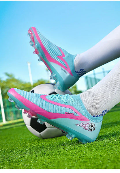 New Men Soccer Shoes Outdoor Sport Boys Football Boots Breathable Match Comfortable Long Spikes Training Cleats Adult Non Slip