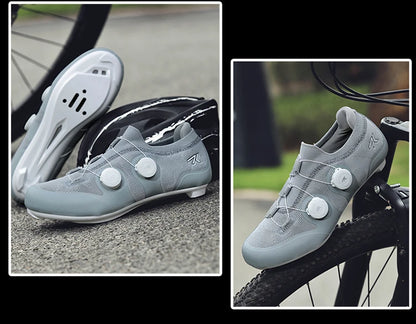 Cycling shoes road bike unisex, HsYixin breathable SPD self-locking non-slip racing road bike shoes flat MTB bicycle sneakers