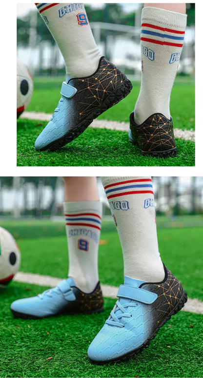 New Men Soccer Shoes Girls Cleats Outdoor Match Training Sport Football Boots Long Spikes Comfortable Breathable Boys Non Slip