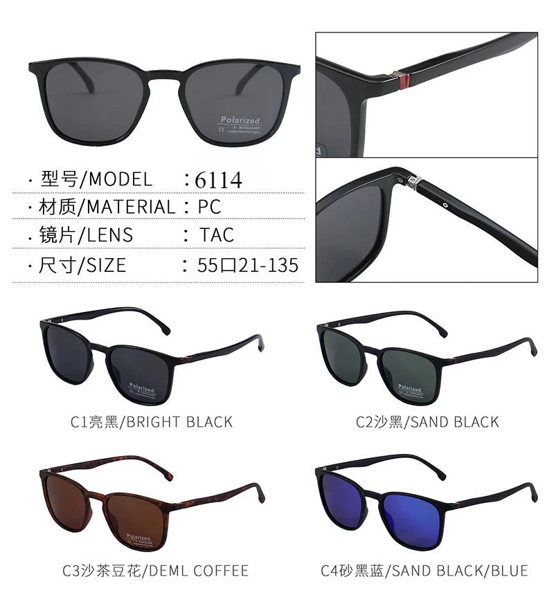 New Fashion Luxury Designer Brand Polarized Sunglasses Men Vintage Glasses Women Driving Fishing Riding Gafas De Sol Mujer 6114