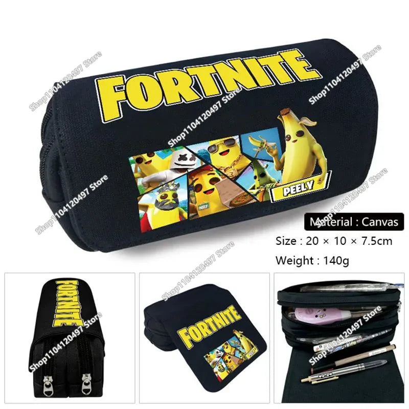Estojo Escolar de Grande Capacidade Victory Royale para Rapazes e Raparigas, Fortnite Peely Llama Hero, Caixa para Canetas para Crianças e Adolescentes