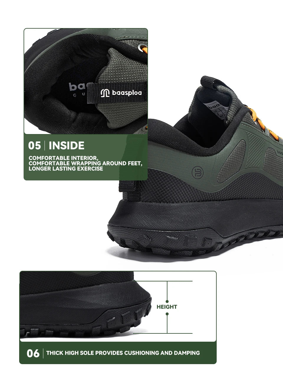 Scarpe da trekking da uomo Baasploa, alta qualità, comode, morbide e impermeabili, sneakers maschili resistenti e antiscivolo per outdoor e arrampicata