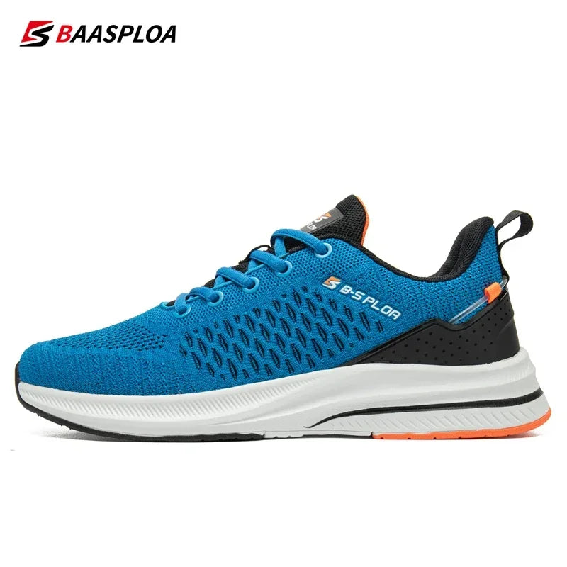 Baasploa Men Running Shoes New Breathable Mesh Sport Sneakers Plus Size 41-48 Male Classic Casual shoes Non-slip Outdoor Comfort