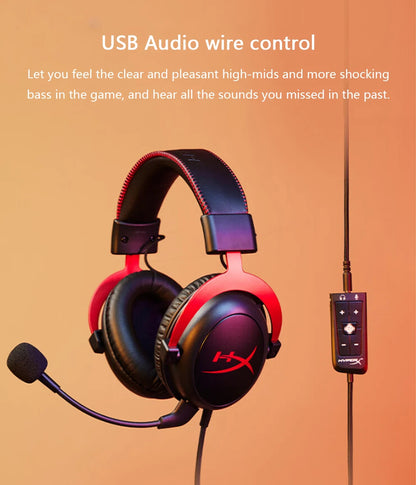HyperX Cloud II Gaming Headset Hi-Fi 7.1 Surround Sound/Detachable Mic/USB Sound Card For PC PS Cloud 2 Wired Gaming Headphone