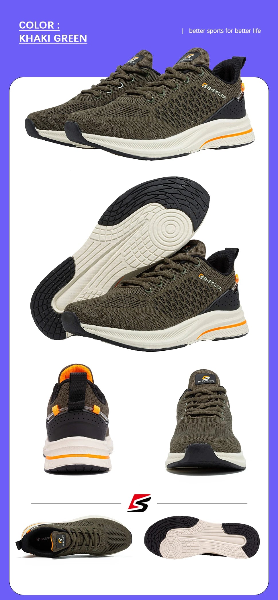 Ténis de corrida para homem Baasploa – Ténis casuais de malha, leves e de design, para corrida, respiráveis, com atacadores, para caminhada desportiva