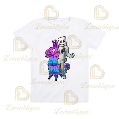 T-shirt Cartoon Fortnite para Rapazes e Raparigas, Battle Royale 3D, 3 a 14 Anos, Victory Royale, Top de Jogo para Criança e Roupa Teen