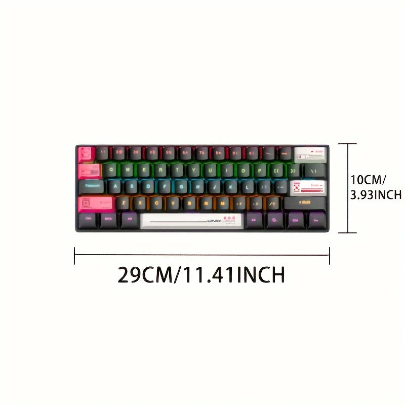ONIKUMA G55 Mechanical Gaming Keyboard 61 Keys Layout RGB Customized Wired Colorful LED Backlit Keyboard for Computer Laptop PC