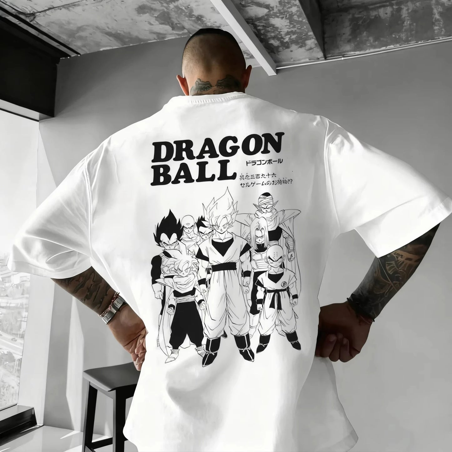 Summer 2026 Dragon Ball oversized T-shirt with power cord, Little Goku, artistic print, neutral casual Y2K