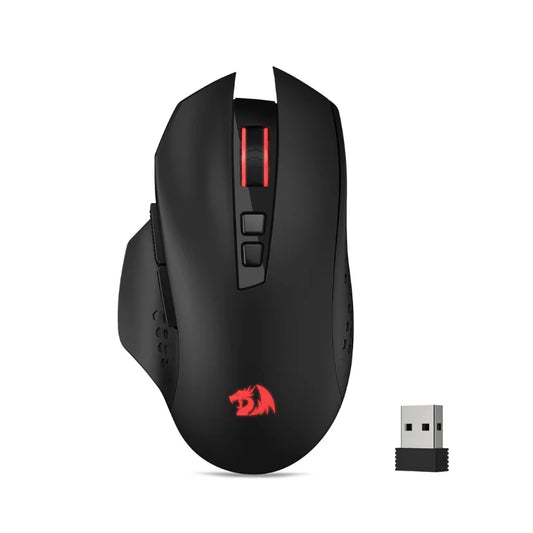 Rato Gaming Sem Fios Redragon M656 Gainer, 4000 DPI 2.4Ghz, Rato Gamer Sem Fios com 5 níveis de DPI, 7 botões macro, retroiluminação LED vermelha