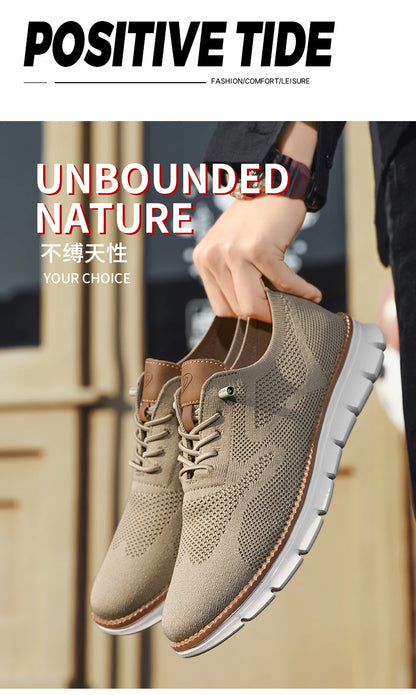 New men's large-sized casual shoes - Fly-Weave mesh breathable sports shoes, lightweight and slip-resistant men's shoes