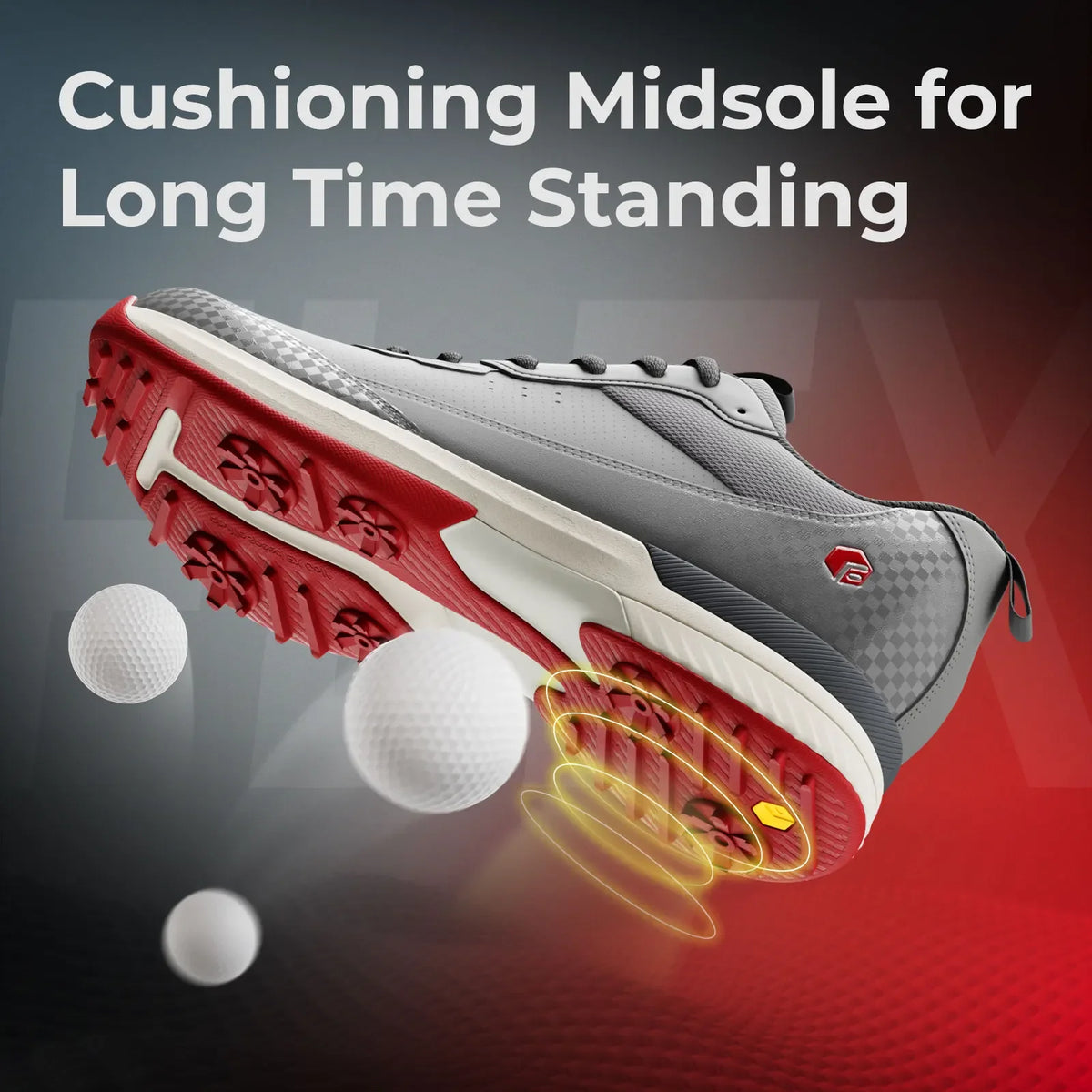 FitVille Wide Design Men's Golf Shoes Professional Outdoor Water Resistant Anti-slip Sport Shoes for Course with Spikes
